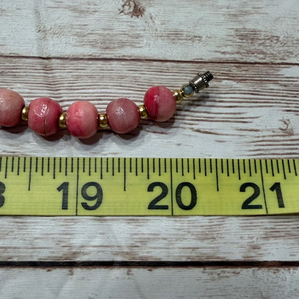 Elegant Rhodochrosite Pink Beaded Necklace